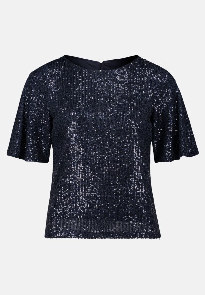 Vera Mont Pailletten-Bluse mit Flügelärmeln