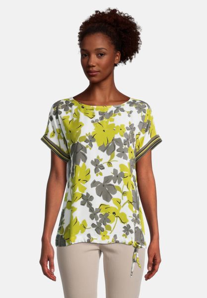 Cartoon Printshirt mit Blumenprint