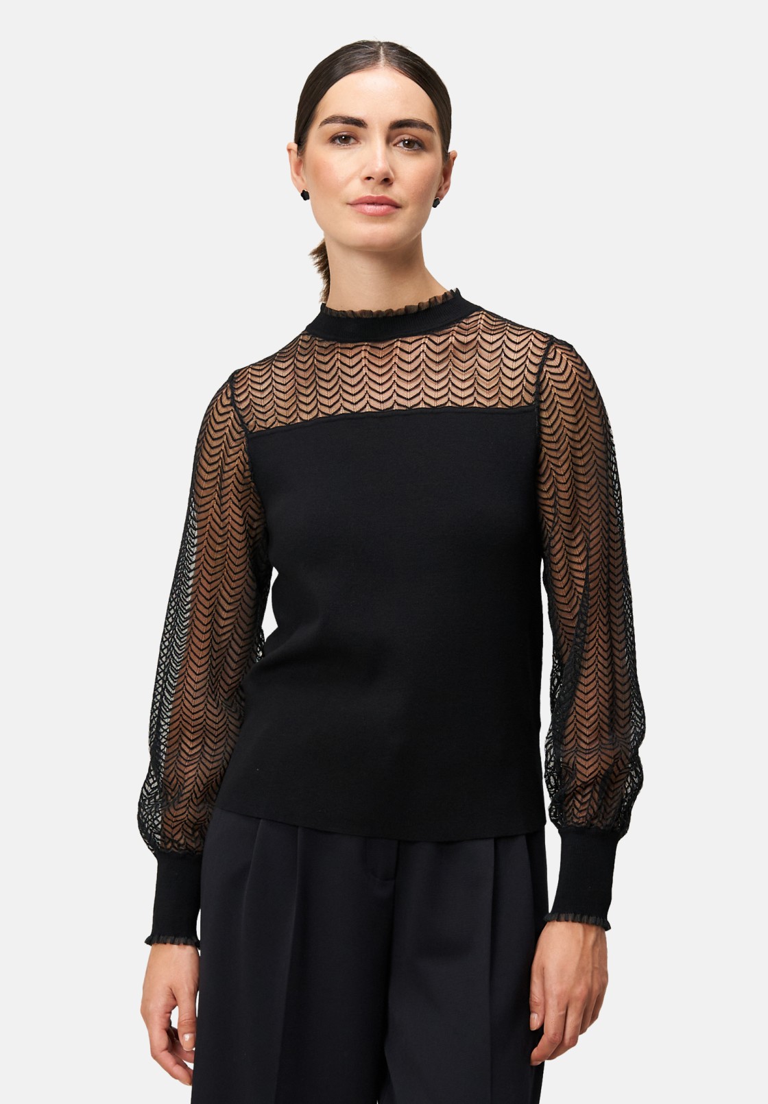 zero Pullover mit transparenten Ärmeln | Betty Barclay