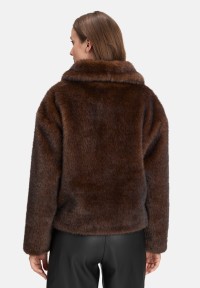 Cartoon Kunstfell-Jacke mit Eingrifftaschen