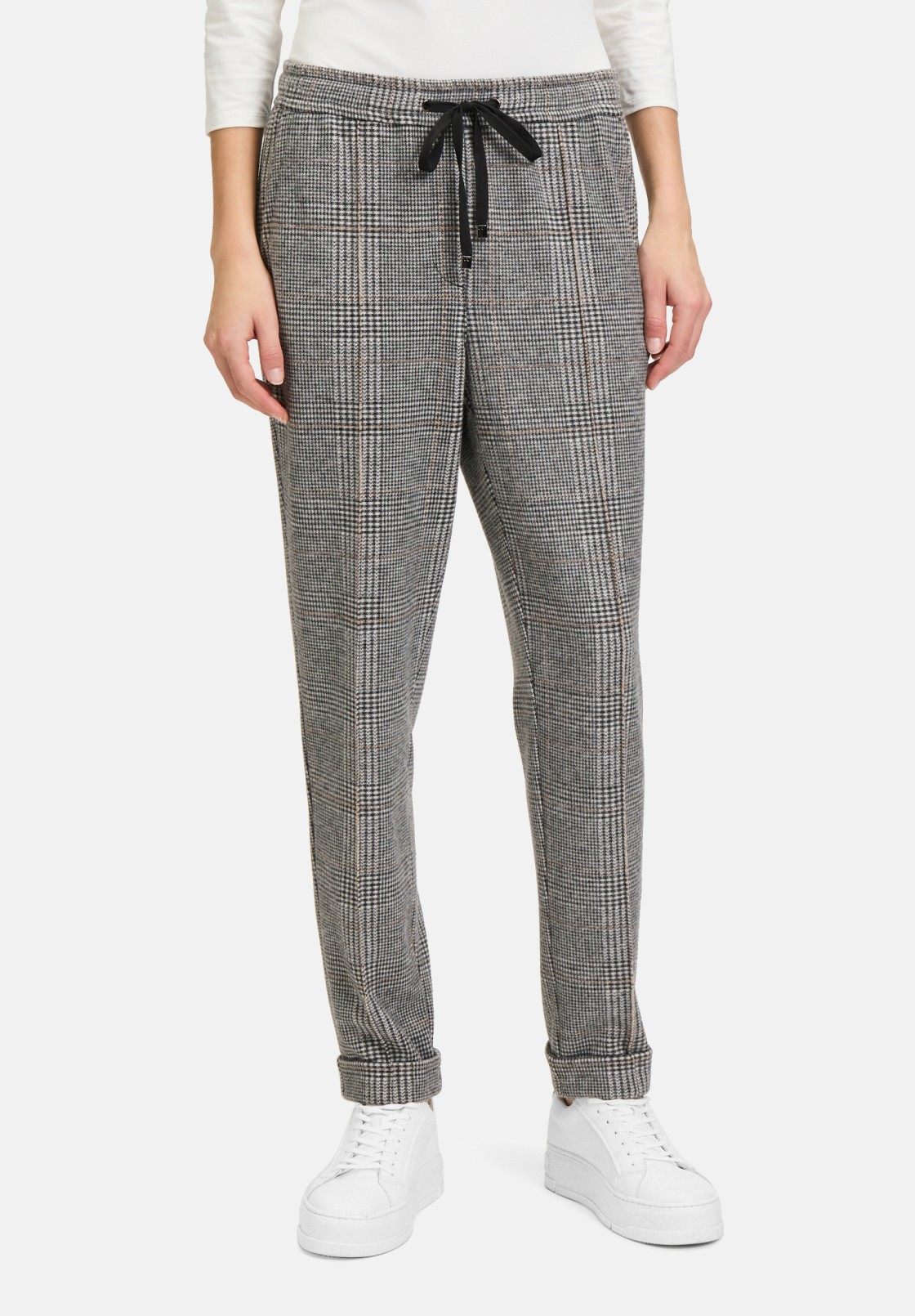 BETTY & CO Karo-Hose mit Bindegürtel