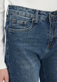 Cartoon Stretch-Jeans mit Strass