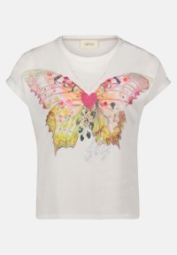 Cartoon Printshirt mit Ärmelaufschlag