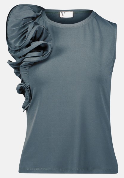 Vera Mont Rüschenbluse mit Rundhalsausschnitt