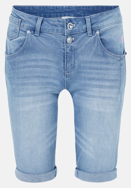 Cartoon Jeans-Shorts mit Stickerei