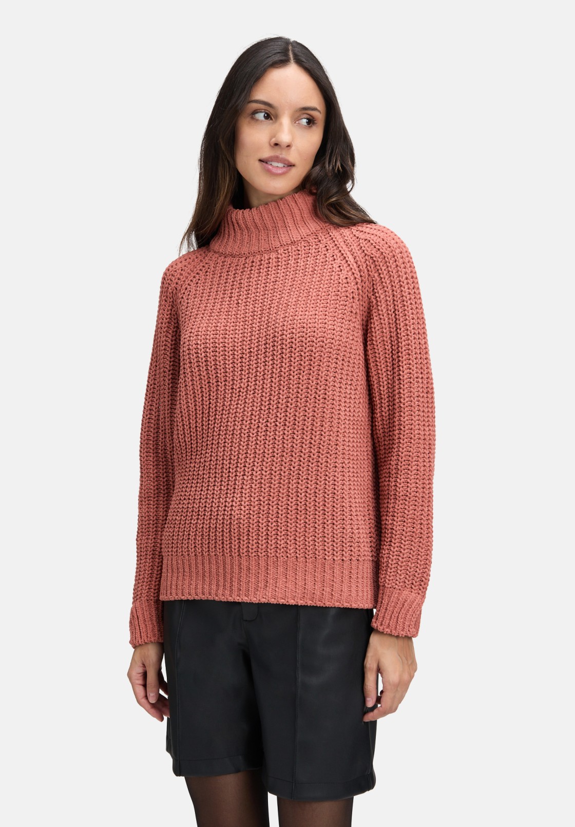 Cartoon Strickpullover mit Stehkragen