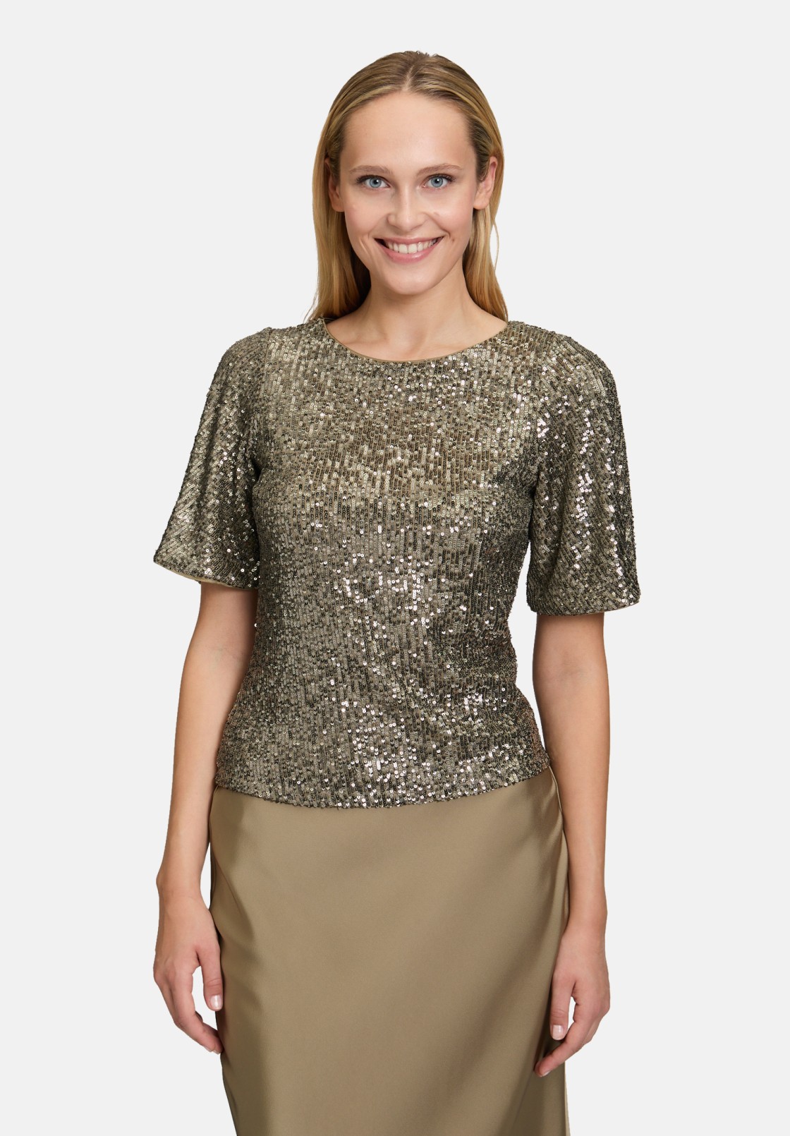 Vera Mont Pailletten-Bluse mit Flügelärmeln