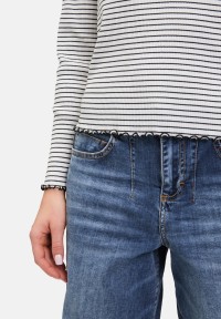 Cartoon Langarm-Shirt mit Kragen