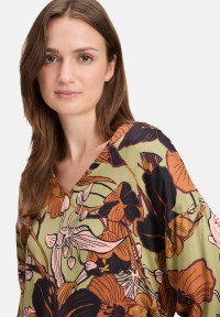 Cartoon Oversize-Bluse mit Rippbündchen