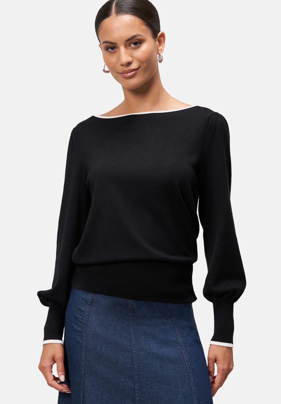 zero Feinstrickpullover mit Kontrastpaspel | Betty Barclay