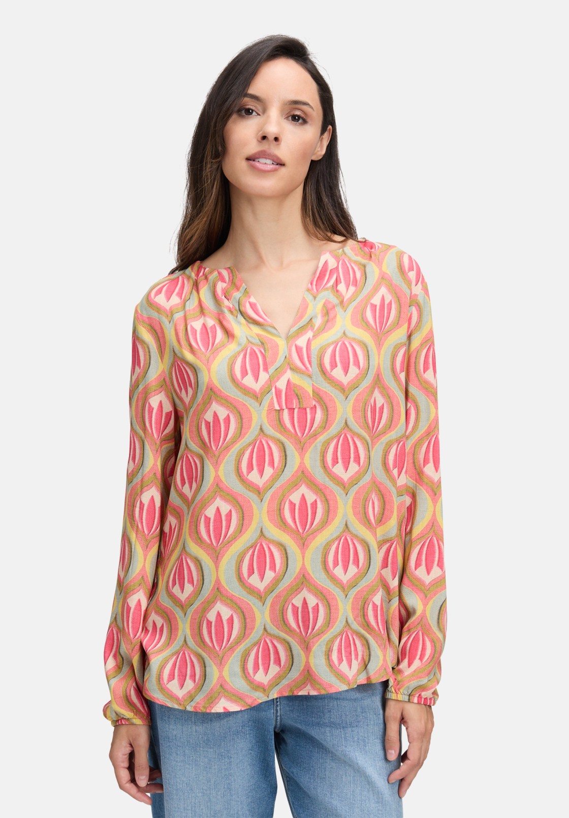 Cartoon Casual-Bluse mit Muster