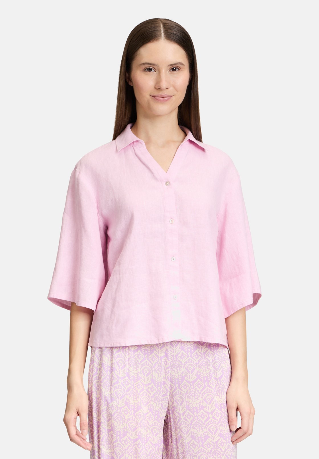 Cartoon Leinenbluse mit Kragen