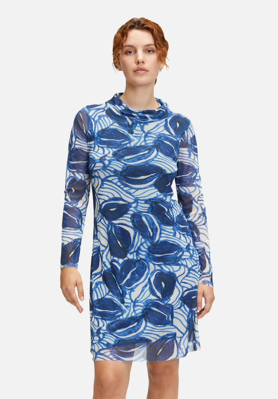 Cartoon Casual-Kleid mit Stehkragen