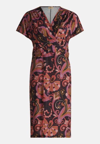 Cartoon Jerseykleid mit Raffung