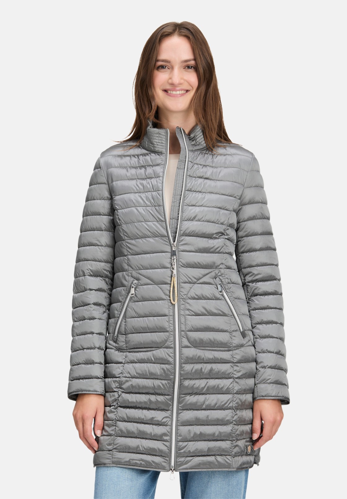 Cartoon Steppjacke mit Reißverschlusstaschen