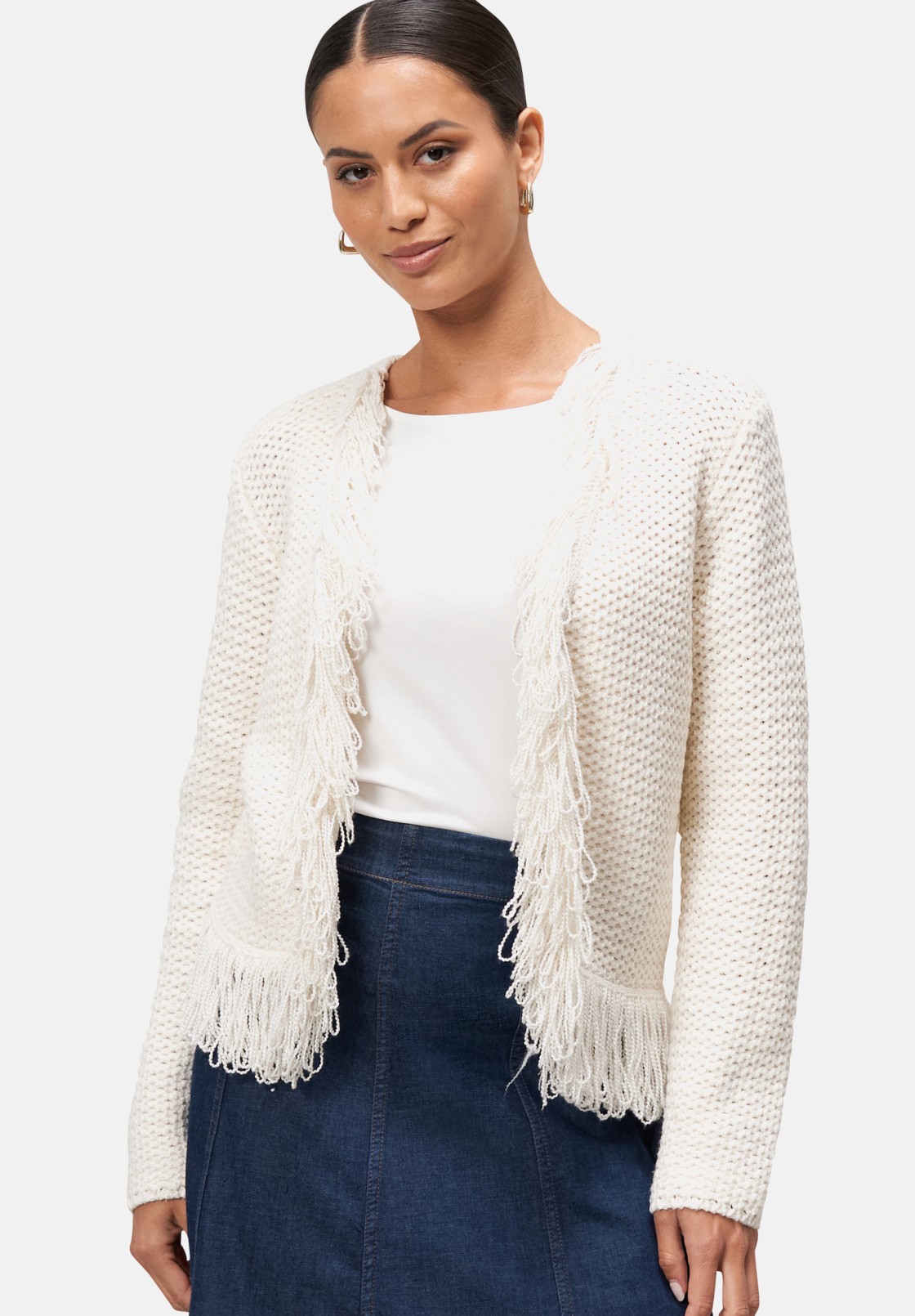 zero Strickjacke mit Fransen | Betty Barclay