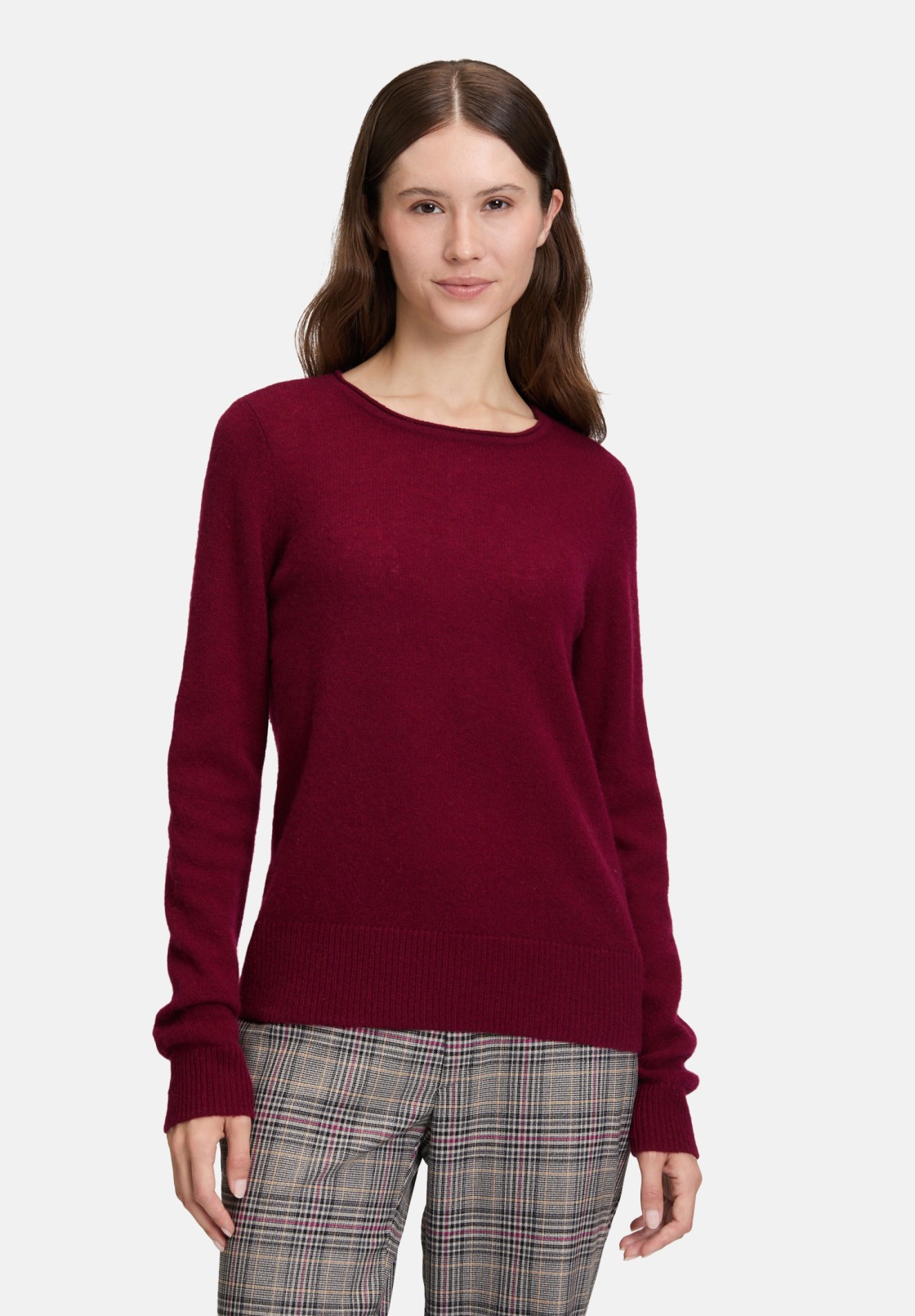 Cartoon Kaschmir-Pullover mit Rundhalsausschnitt