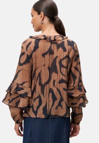 zero Crinkle-Bluse mit Volants | Betty Barclay