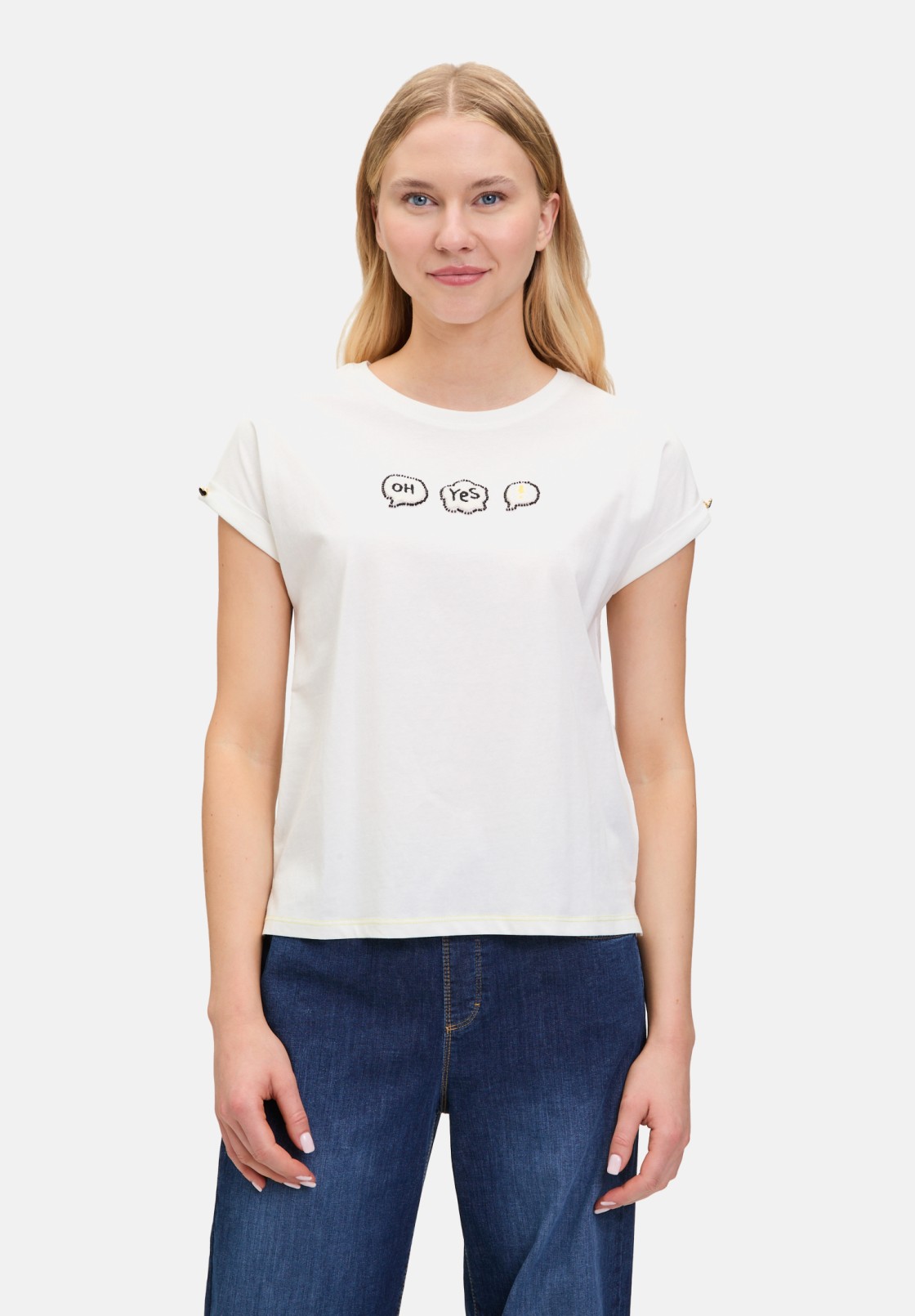 Cartoon Baumwollshirt mit Ärmelaufschlag