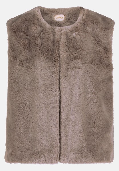 Cartoon Fake Fur-Weste unifarben