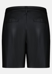 Cartoon Kunstleder-Shorts mit Biesen