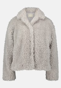 Amber & June Plüschjacke mit Stehkragen