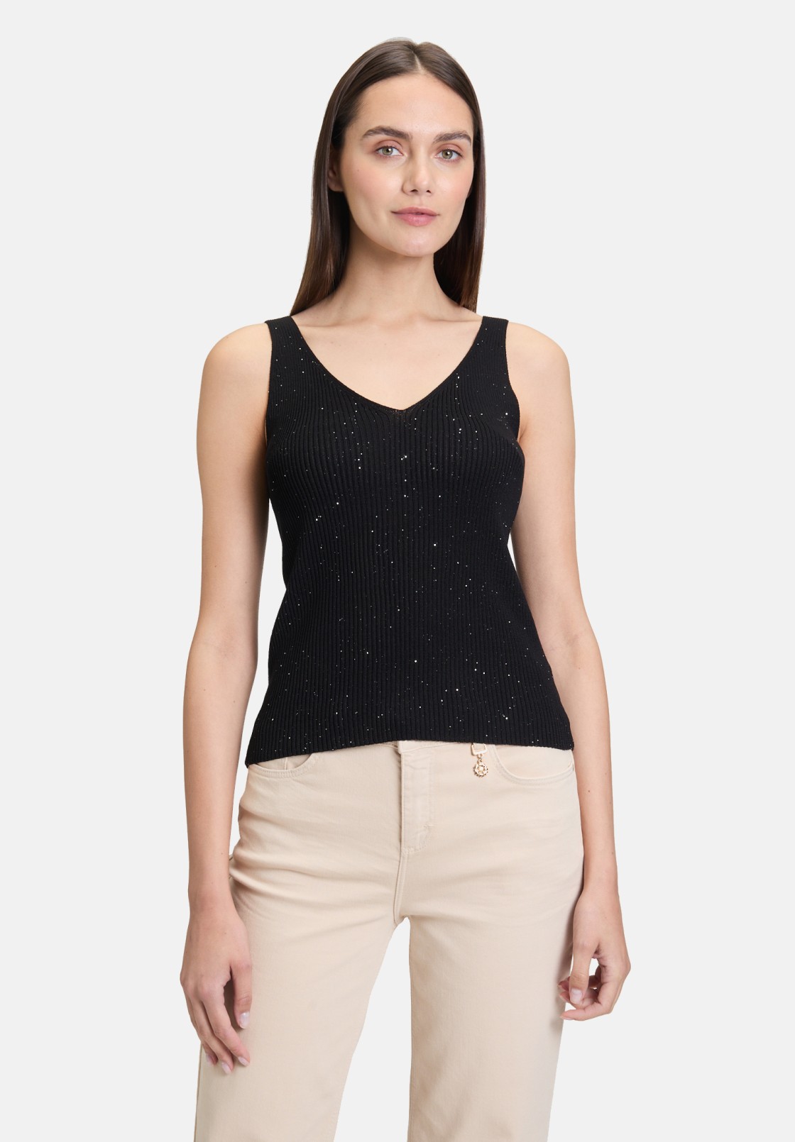 Cartoon Strick-Top im Glitzer-Look