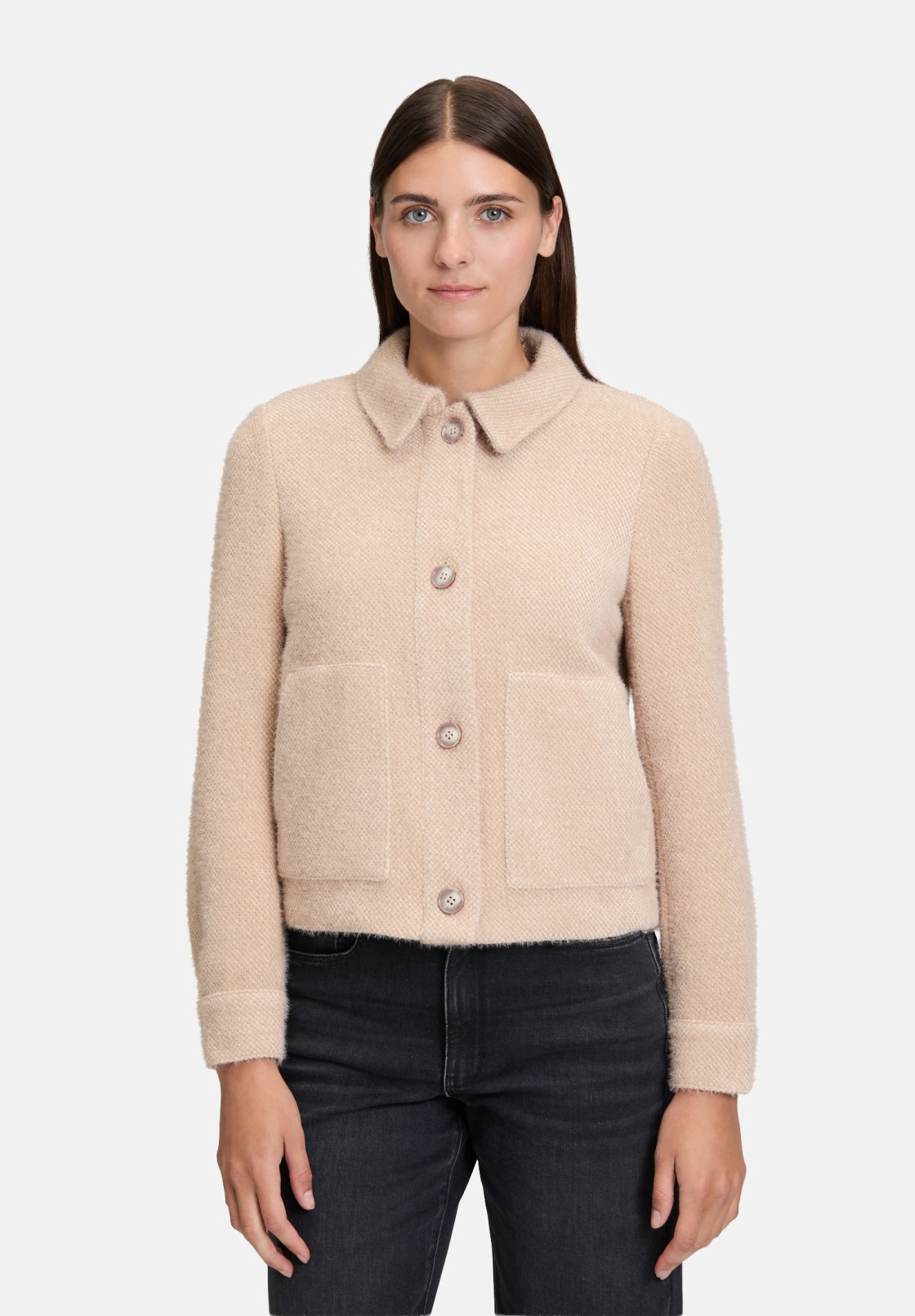 Cartoon Casual-Jacke mit aufgesetzten Taschen