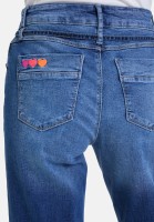 Cartoon Stretch-Jeans mit Stickerei