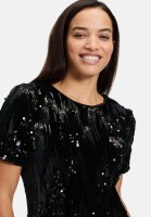 Cartoon Pailletten-Kleid kurzarm