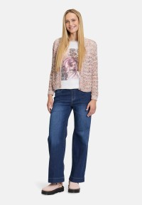 Cartoon Strick-Cardigan mit Rundhalsausschnitt