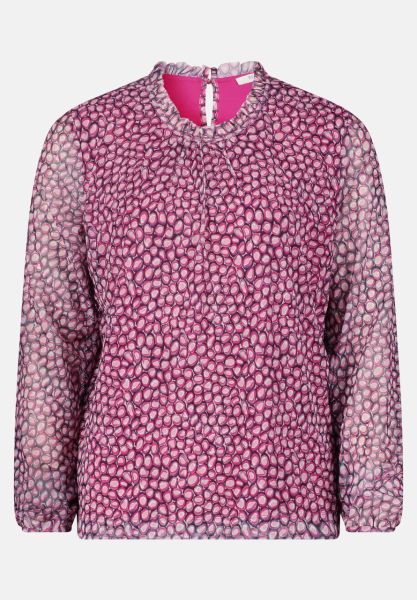 BETTY & CO Blusenshirt mit gekräuseltem Ausschnitt