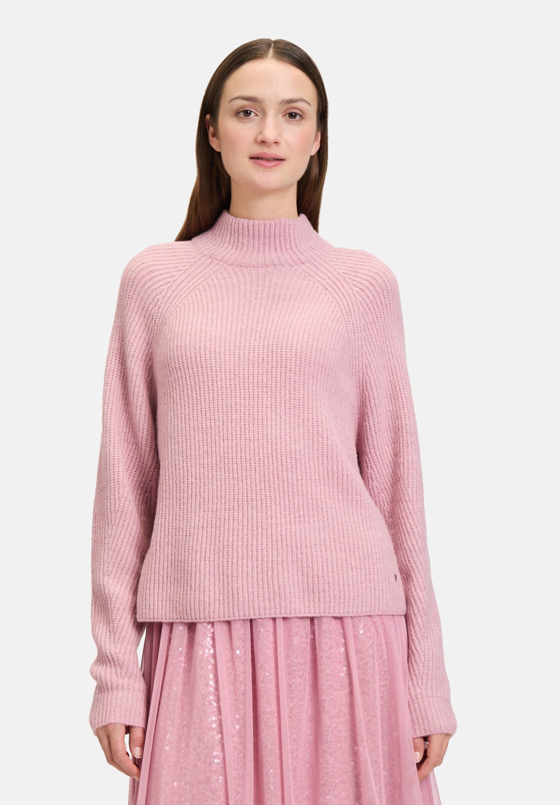 BETTY & CO Grobstrick-Pullover mit hohem Kragen
