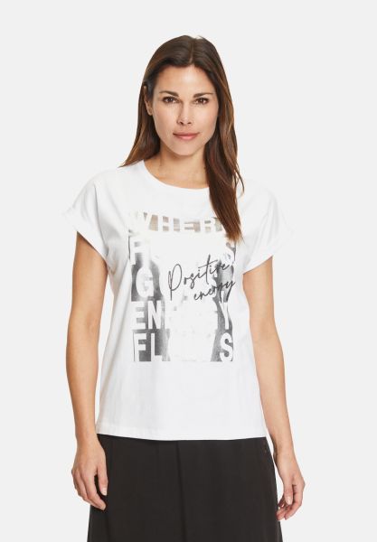 Cartoon Printshirt mit Ärmelaufschlag