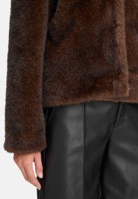 Cartoon Kunstfell-Jacke mit Eingrifftaschen