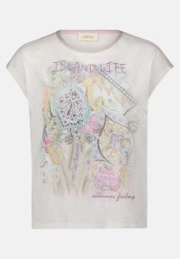 Cartoon Rundhals-Shirt mit Placement