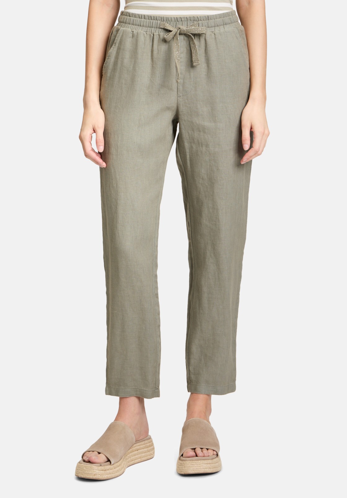 Cartoon Leinenhose unifarben