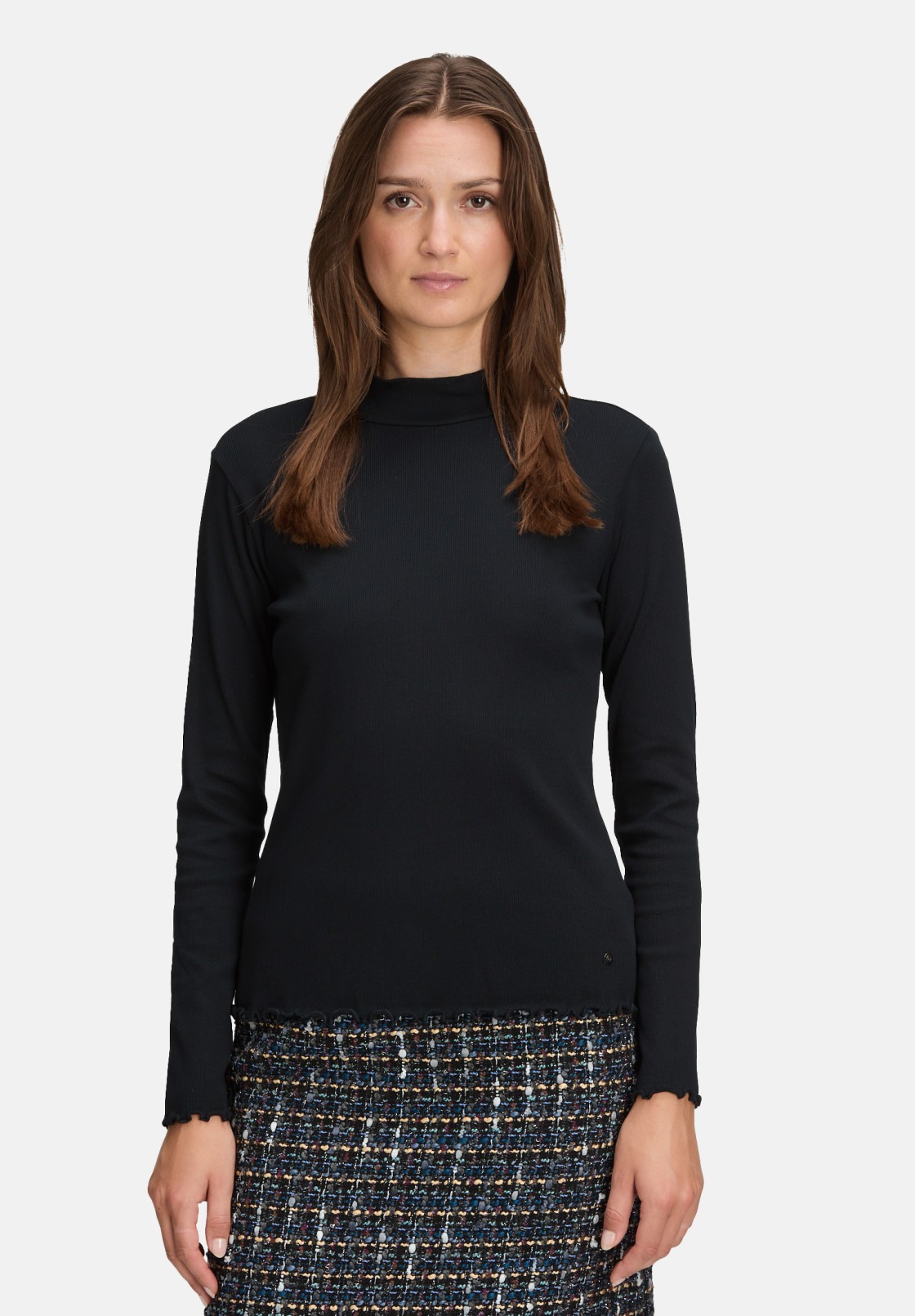 BETTY & CO Langarm-Shirt mit Rippenstruktur