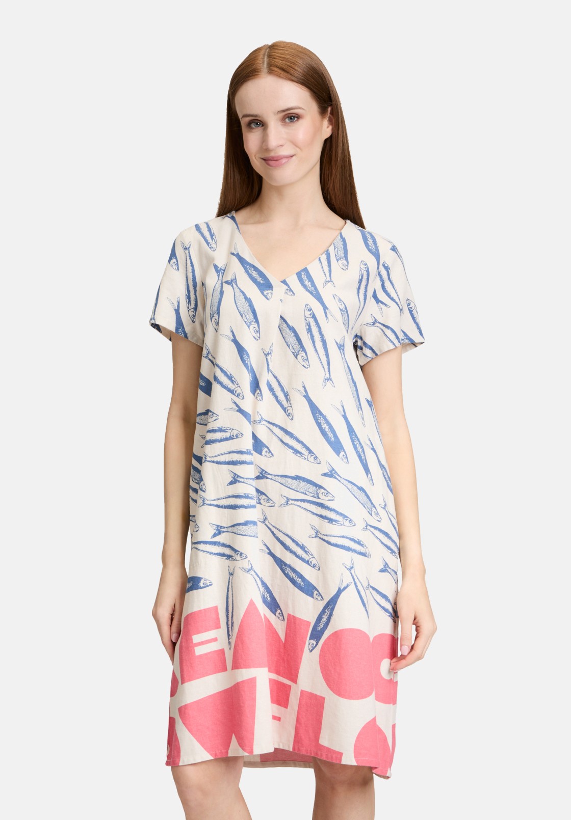 Betty Barclay Leinenkleid mit V-Ausschnitt