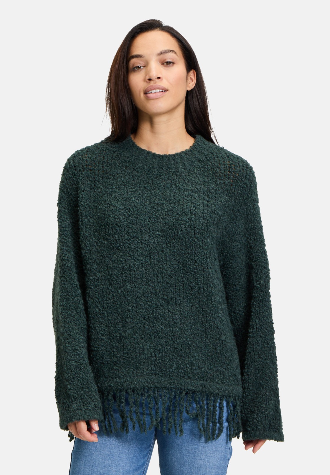 Cartoon Strickpullover mit Fransen