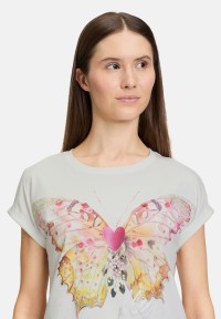 Cartoon Printshirt mit Ärmelaufschlag