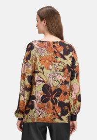 Cartoon Oversize-Bluse mit Rippbündchen