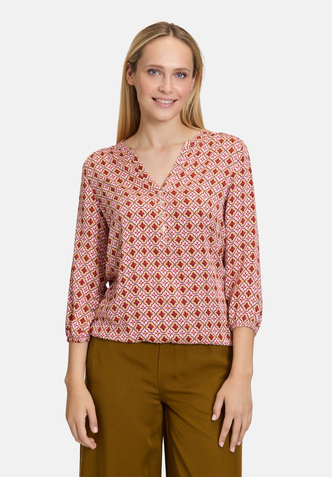 Cartoon Casual-Bluse mit Muster
