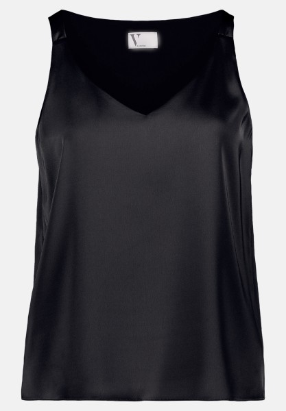 Vera Mont Satin-Bluse mit V-Ausschnitt