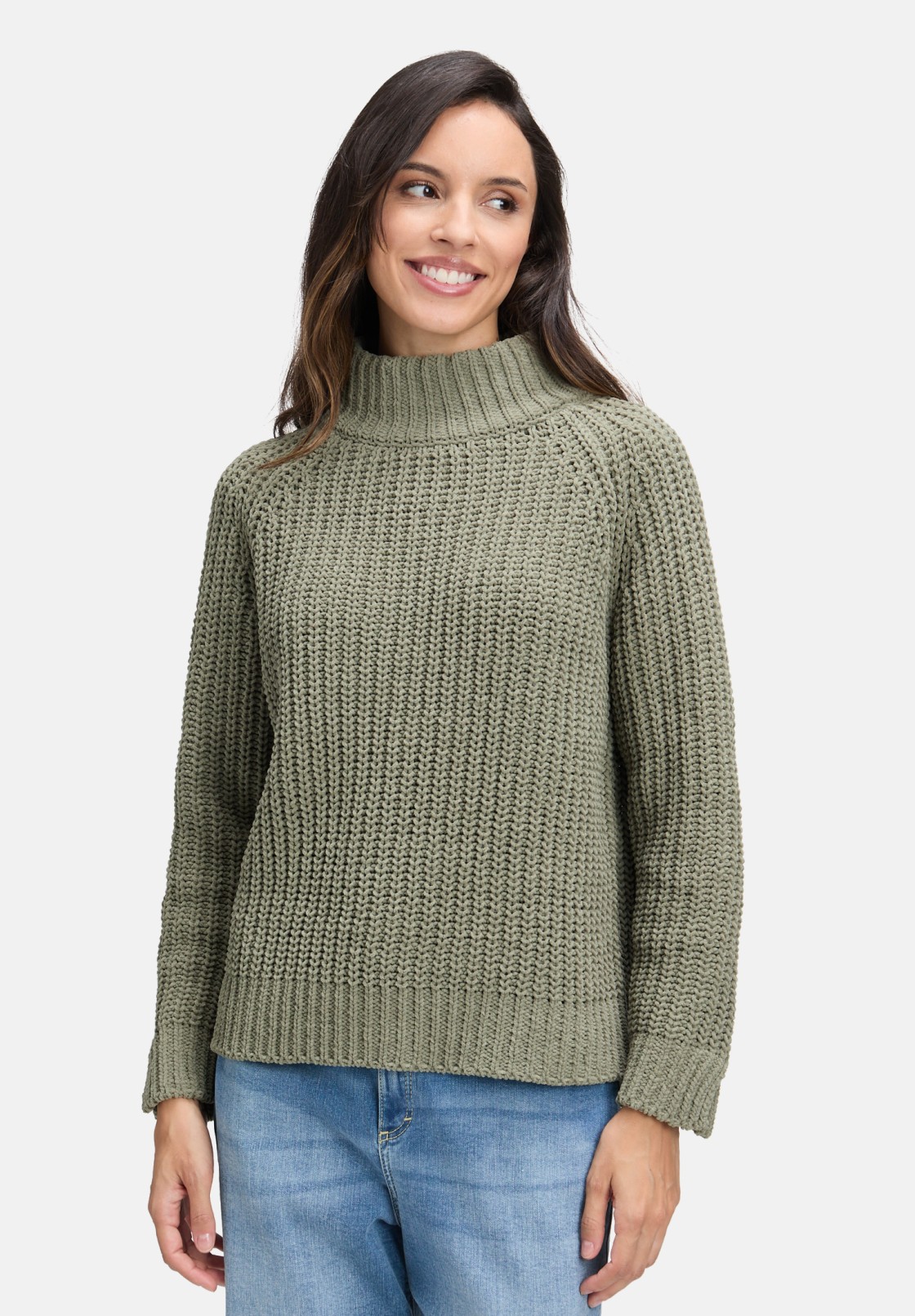 Cartoon Strickpullover mit Stehkragen