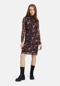 Cartoon Mesh-Kleid mit Kragen