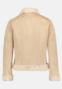Cartoon Bikerjacke mit Kunstfellkragen