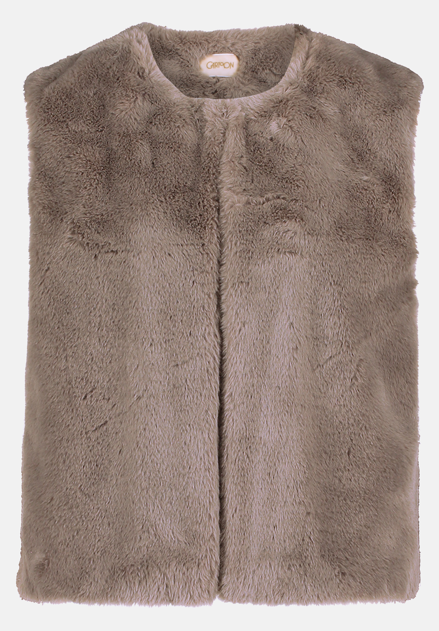Cartoon Fake Fur-Weste unifarben - Schlamm