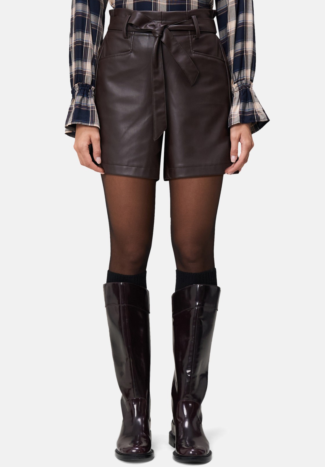 zero Shorts Lederoptik mit Bindegürtel | Betty Barclay