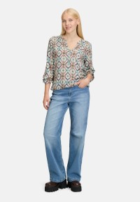 Cartoon Casual-Bluse mit Muster